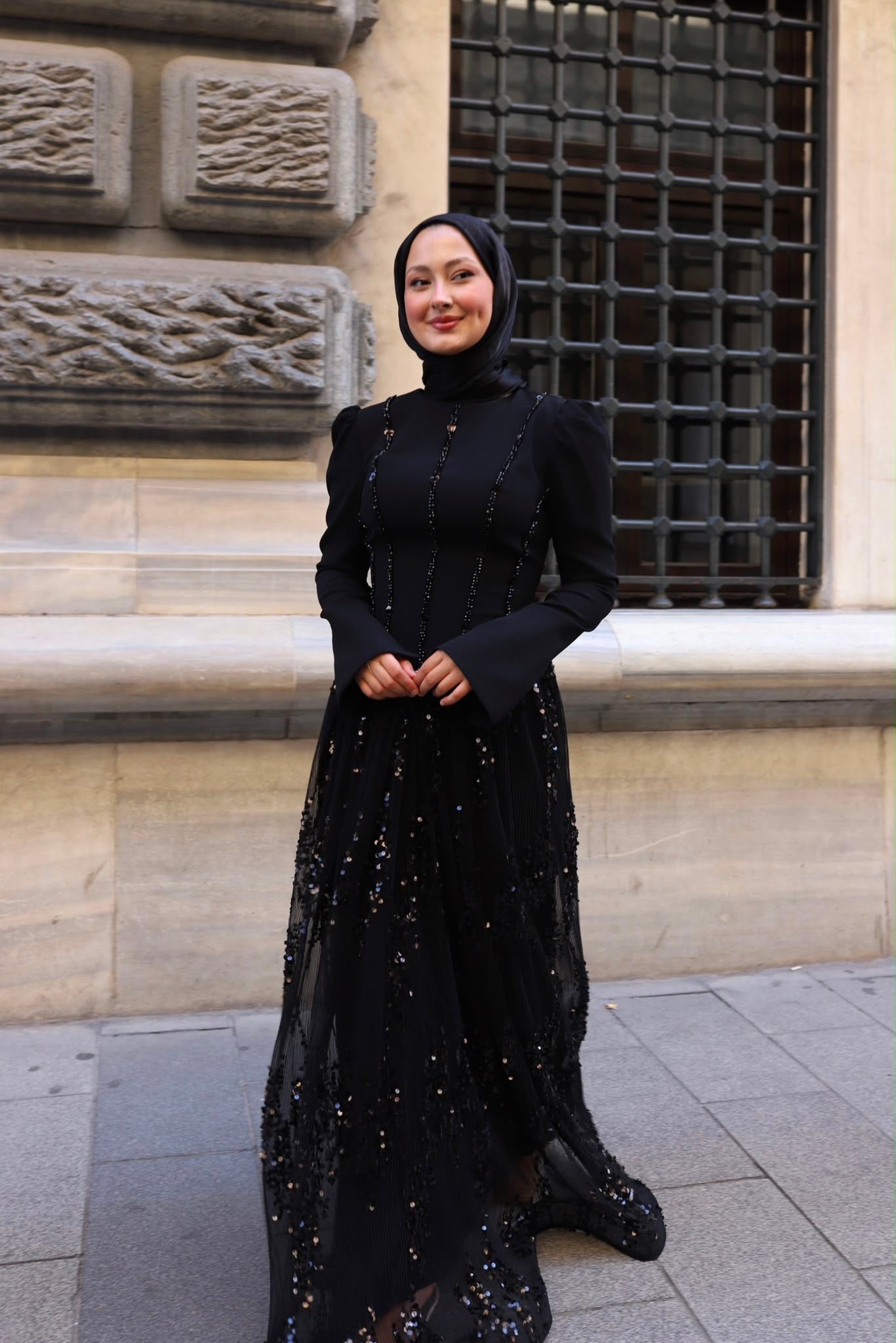 Luna Esila Abiye -Siyah
