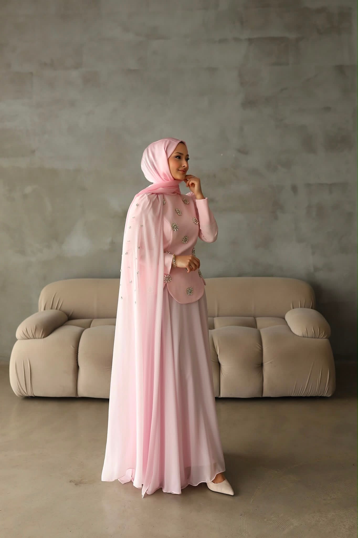 Luna zerafet elbisesi-Pembe
