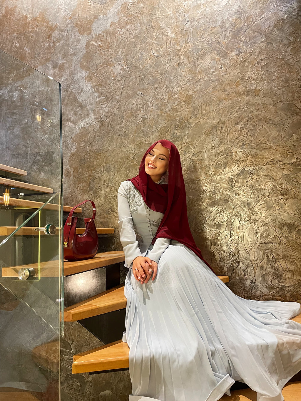 Luna Rose Takım: (Ceket + Piliseli Etek) Bebe mavisi