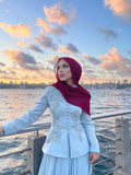 Luna Rose Takım: (Ceket + Piliseli Etek) Bebe mavisi