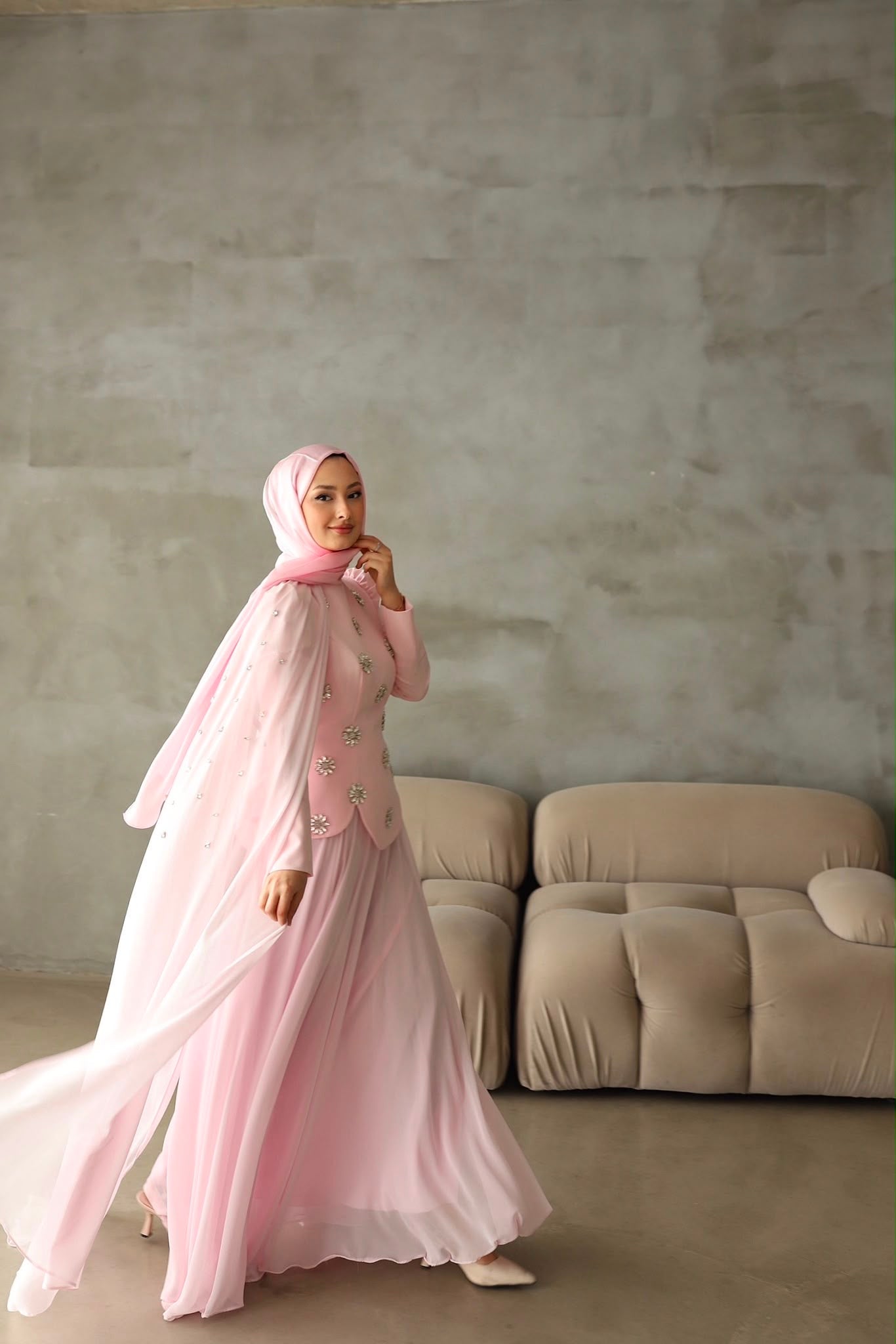 Luna zerafet elbisesi-Pembe