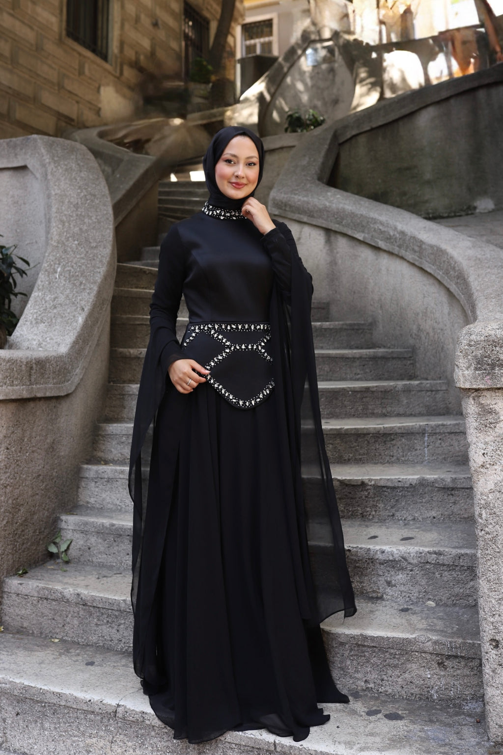 Nisa Zarafet Abiye -siyah