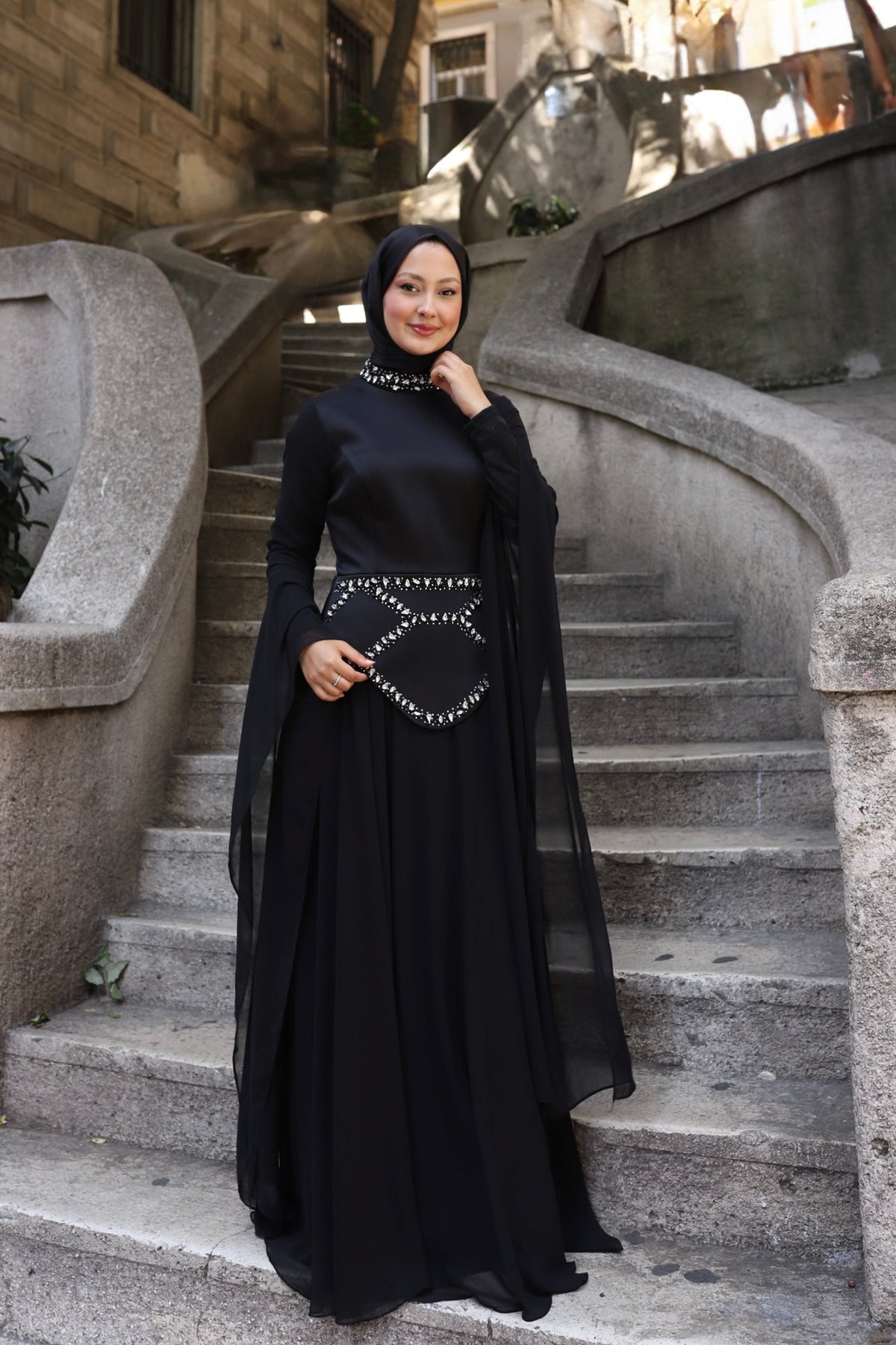 Nisa Zarafet Abiye -siyah