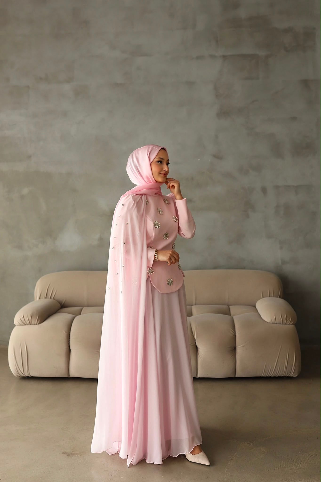 Luna zerafet elbisesi-Pembe