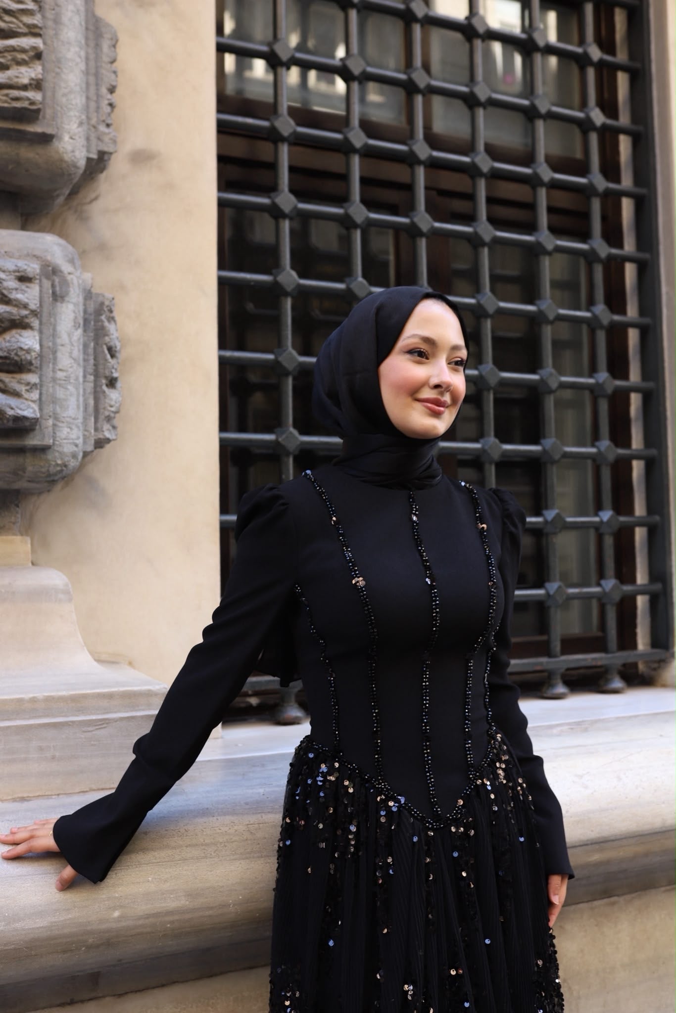 Luna Esila Abiye -Siyah