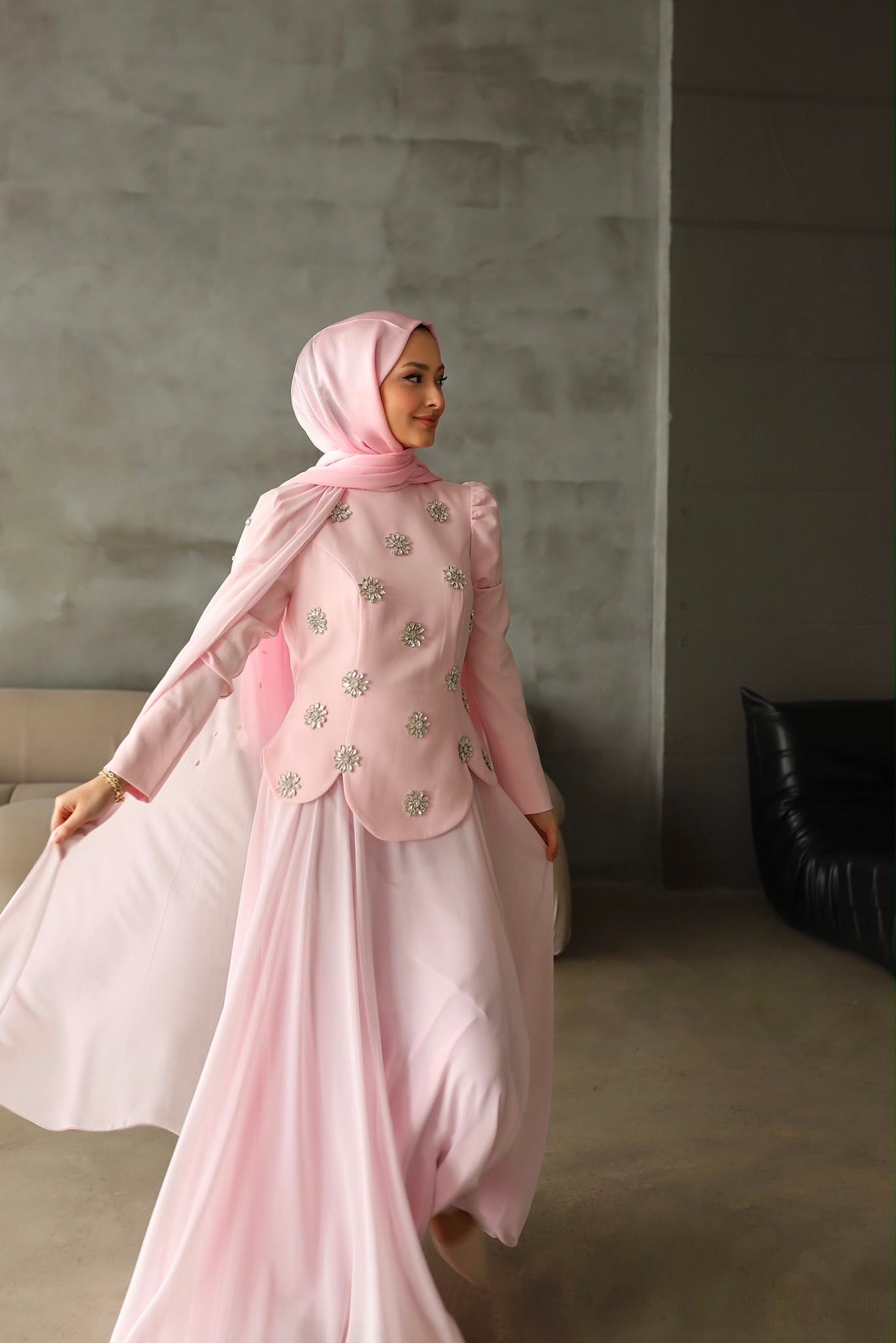 Luna zerafet elbisesi-Pembe