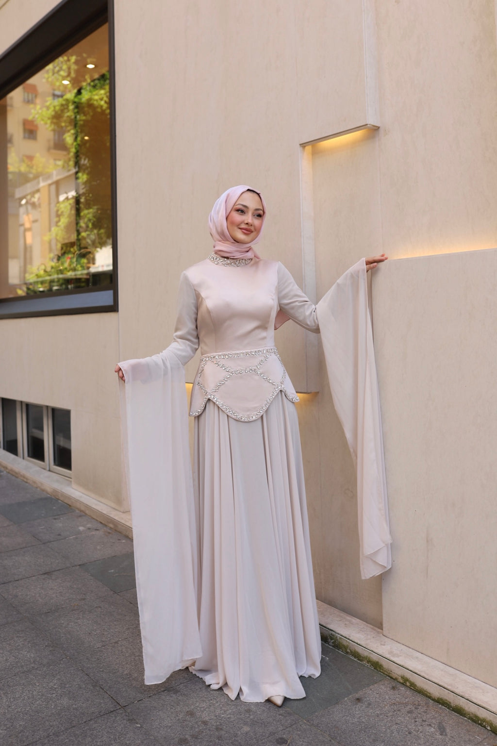 Nisa Zarafet Abiye -bej