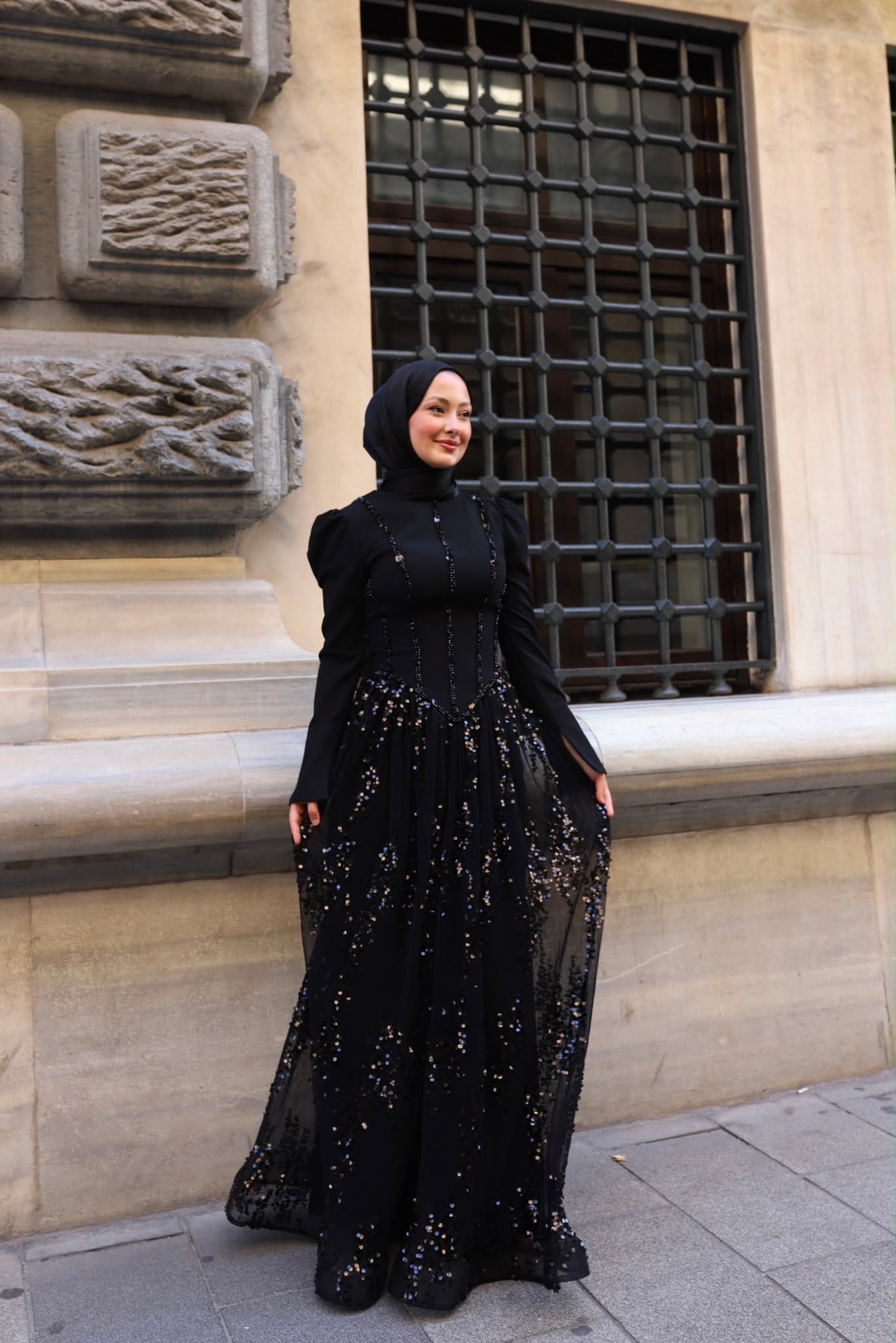 Luna Esila Abiye -Siyah