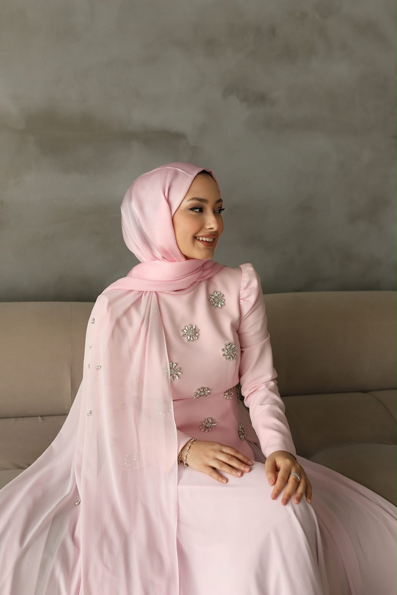 Luna zerafet elbisesi-Pembe
