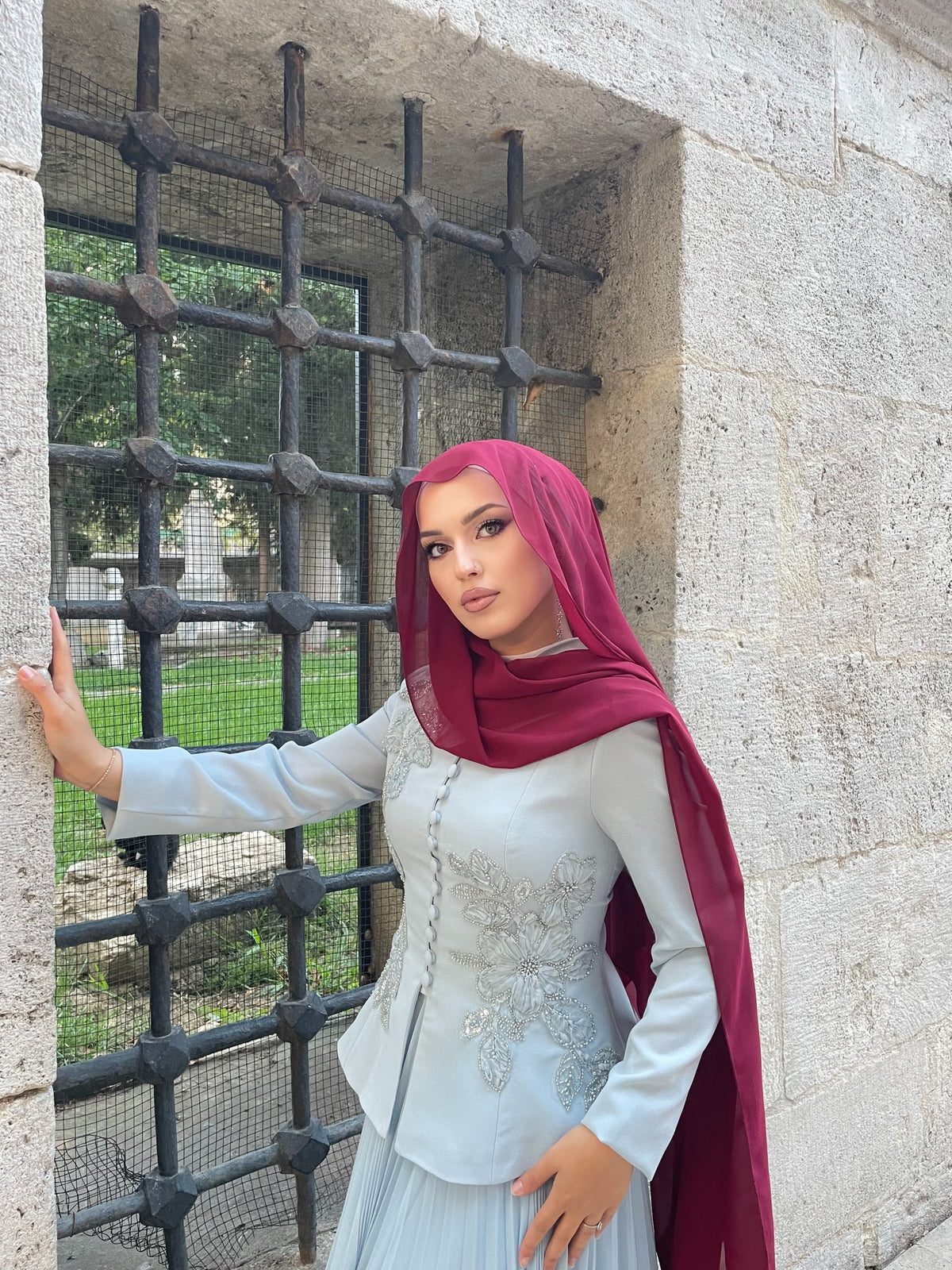 Luna Rose Takım: (Ceket + Piliseli Etek) Bebe mavisi